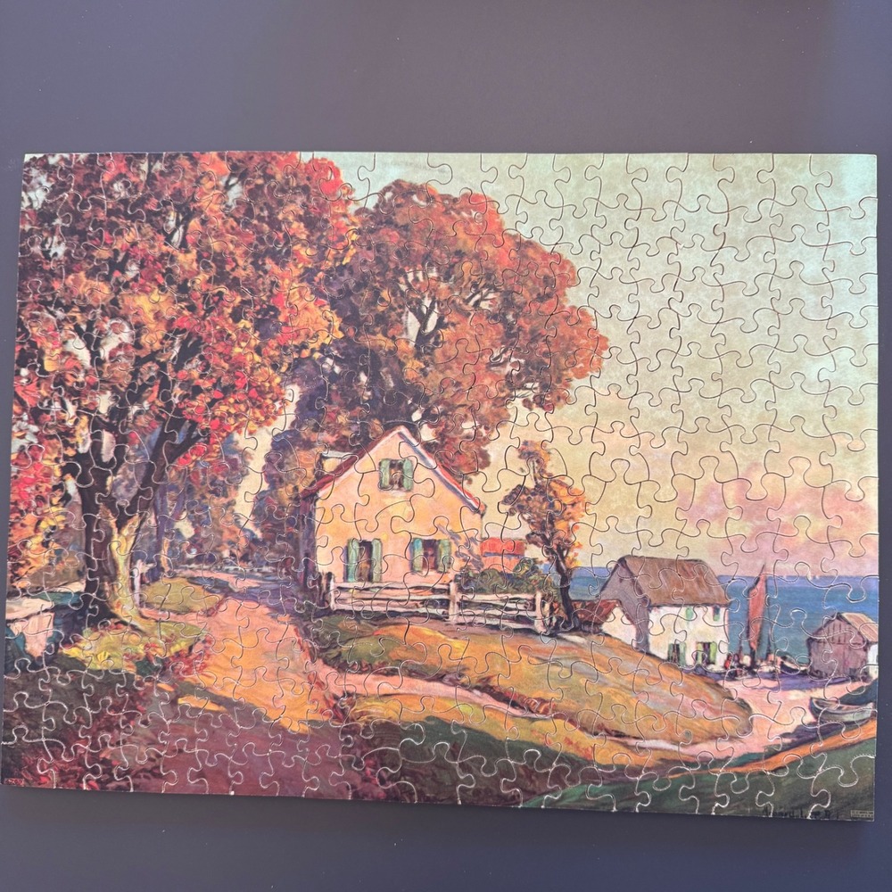 VINTAGE Wood Jigsaw Puzzle J.K. Straus - Road to the Over 300 Pieces Complete